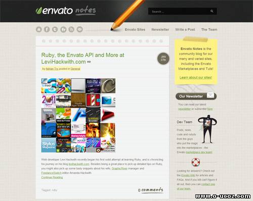 Шаблон uCoz Envato Notes