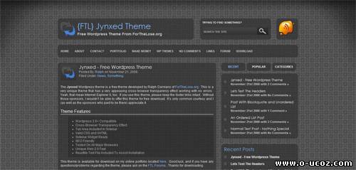 Шаблон uCoz Jynxed Theme