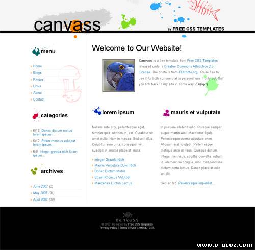Шаблон uCoz Canvass