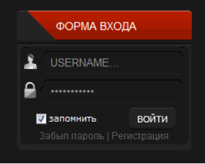 Форма входа в стиле cs