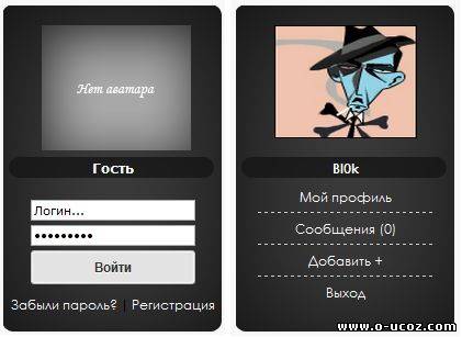 Элегантный Мини профиль + Форма входа