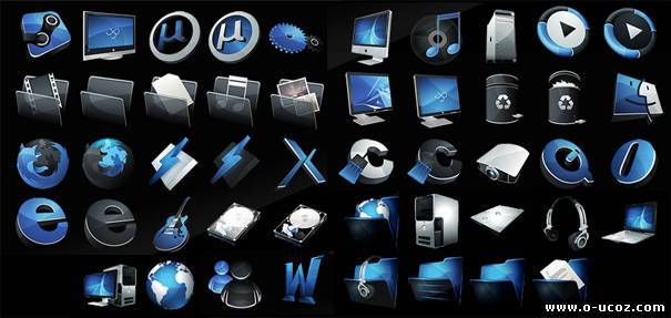 Иконки в стиле техно для Windows в формате ISO, а так же в формате PNG - СКАЧАТЬ
