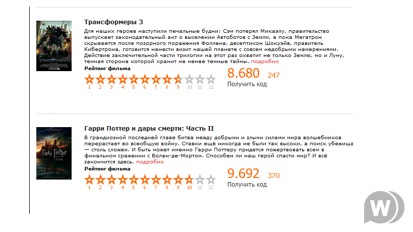 Бесплатный модуль рейтинга как на Кинопоиске v. 3.2
